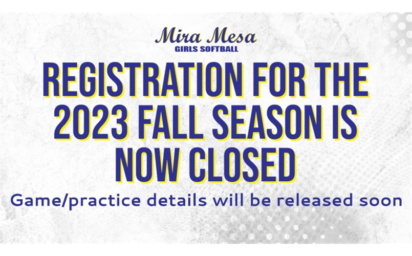 Registration for Fall 2023 is now closed